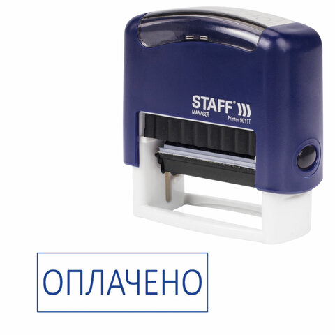 Штамп стандартный STAFF "ОПЛАЧЕНО", оттиск 38х14 мм, "Printer