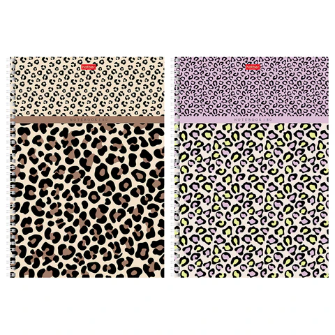 Тетрадь А4, 80 л., HATBER, гребень, клетка, тиснение, "LEO-принт" Тетрадь А4, 80 л., HATBER, гребень, клетка, тиснение, "LEO-принт"