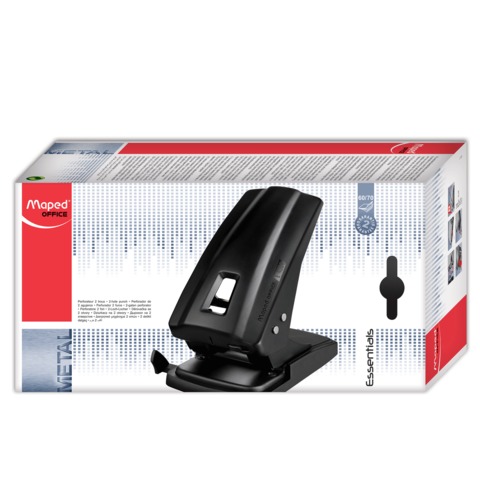 Дырокол MAPED (Франция) "Essentials", металлический, мощный, на 70