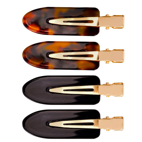 Заколки для волос НАБОР 4 шт., 6 см, глянцевый, черный, черепаховый, MONTE VITA Заколки для волос НАБОР 4 шт., 6 см, глянцевый, черный, черепаховый, MONTE VITA