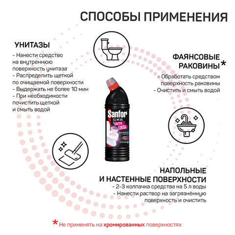 Чистящее средство 1 кг, SANFOR WC gel (Санфор гель) "Special Black", Чистящее средство 1 кг, SANFOR WC gel (Санфор гель) "Special Black",