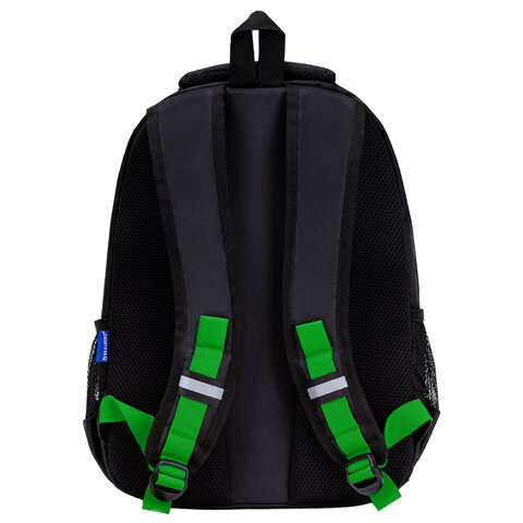 Рюкзак BRAUBERG FORCE, 2 отделения, 5 карманов, "Neon green", 39х28х17