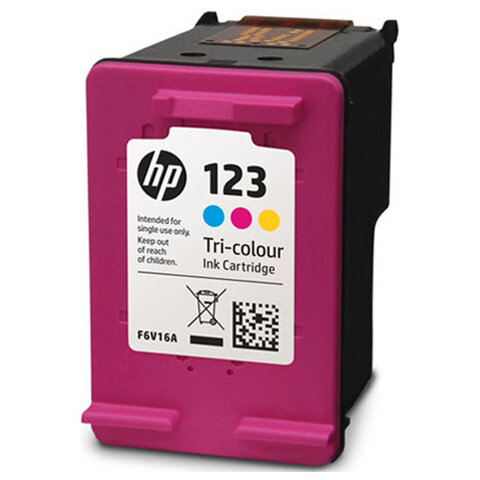 Картридж струйный HP (F6V16AE) Deskjet 2130, №123, цветной, оригинальный, ресурс