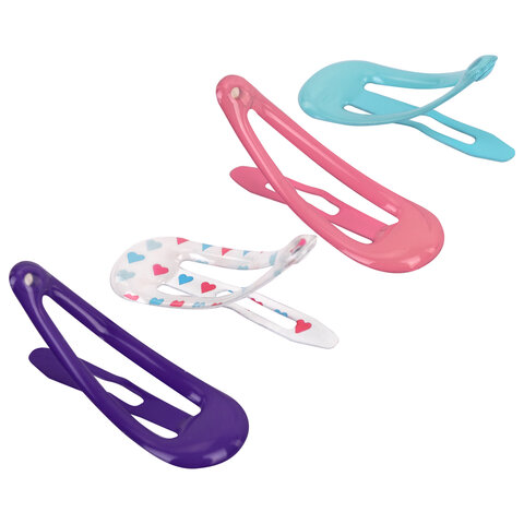 Заколки для волос НАБОР 8 шт., 3 см, клик-клак, глянцевый, разные цвета, MONTE Заколки для волос НАБОР 8 шт., 3 см, клик-клак, глянцевый, разные цвета, MONTE