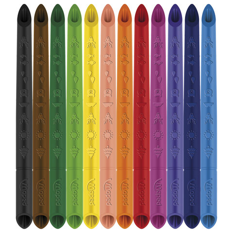 Карандаши цветные монолитные MAPED "Infinity", набор 12 цветов,
