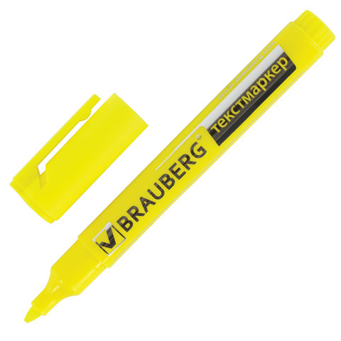 Текстмаркер BRAUBERG "Energy", ЛИМОННЫЙ, круглый корпус, скошенный Текстмаркер BRAUBERG "Energy", ЛИМОННЫЙ, круглый корпус, скошенный