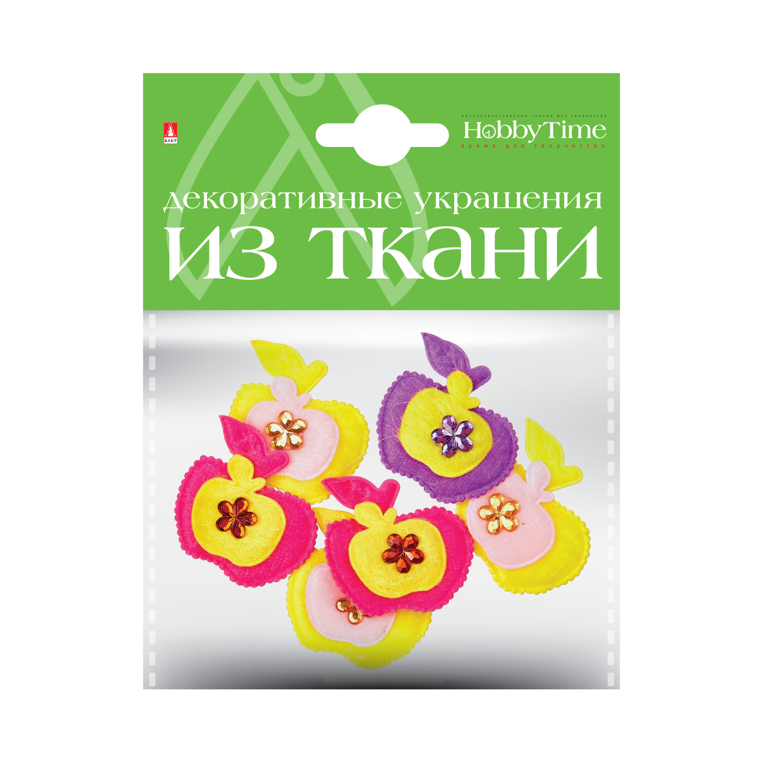 ДЕКОР ИЗ ТКАНИ, НАБОР №14 "ФРУКТЫ.ЯГОДЫ" (6 ВИДОВ)