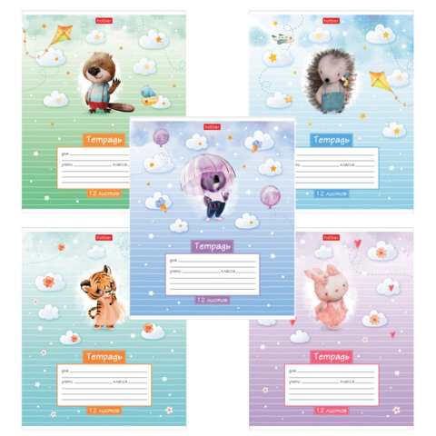 Тетрадь 12 л., HATBER линия, обложка картон, "Маленькие мечтатели" Тетрадь 12 л., HATBER линия, обложка картон, "Маленькие мечтатели"