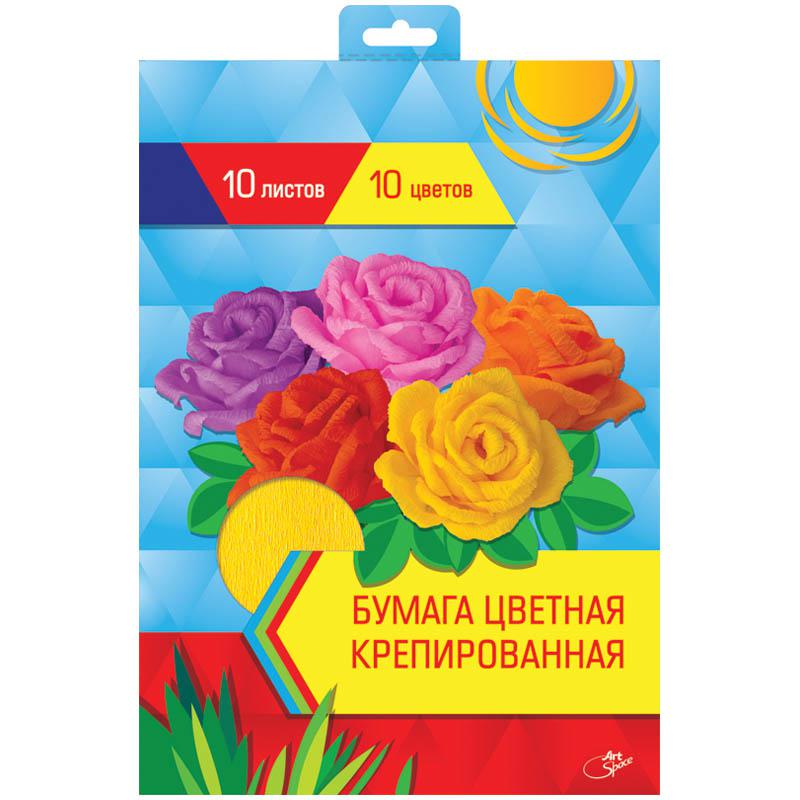 Набор крепированной бумаги А4, 32 г/м2, 10 листов, 10 цветов, в папке: Набор крепированной бумаги А4, 32 г/м2, 10 листов, 10 цветов, в папке: