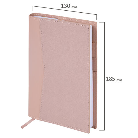 Ежедневник недатированный В6 130х185 мм BRAUBERG "Glam", под кожу, 160