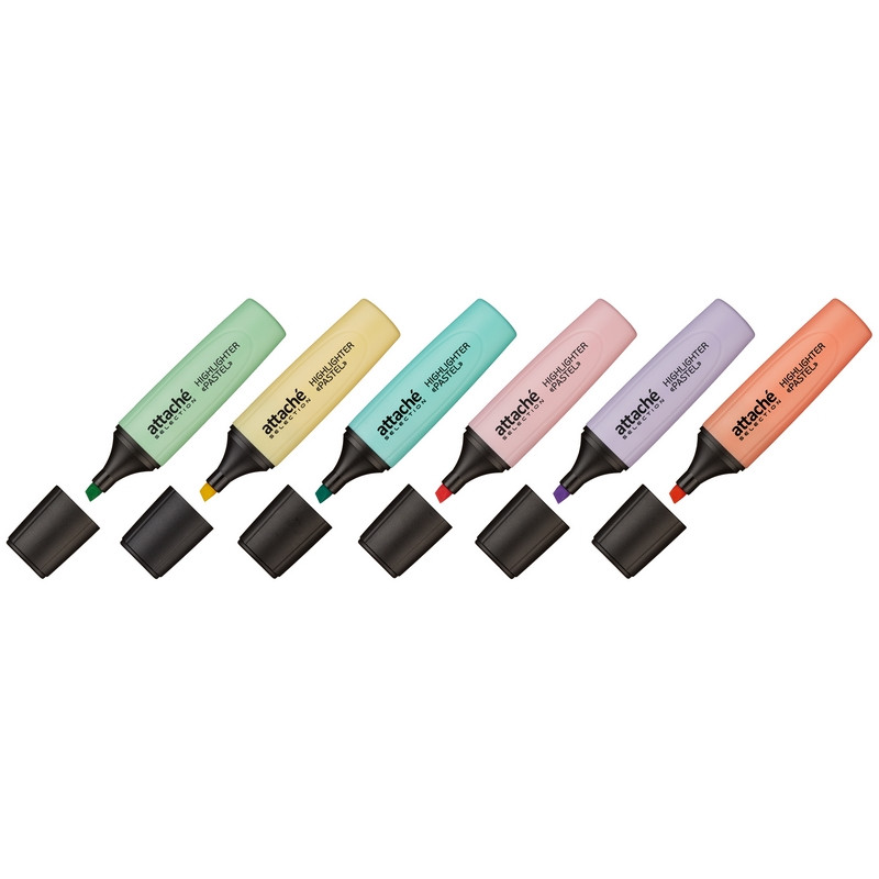 Маркер выделитель текста Attache Selection Pastel 1-5 мм 6 цветов Маркер выделитель текста Attache Selection Pastel 1-5 мм 6 цветов