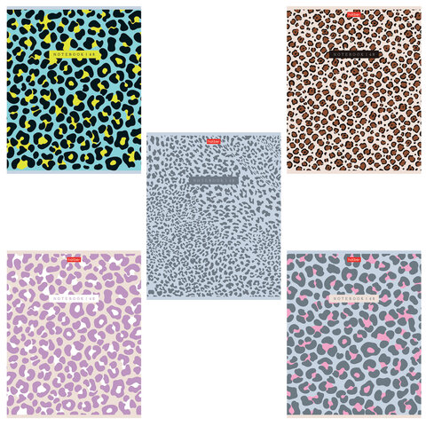 Тетрадь А5 48 л., HATBER, скоба, клетка, обложка картон, тиснение, LEO-принт Тетрадь А5 48 л., HATBER, скоба, клетка, обложка картон, тиснение, LEO-принт