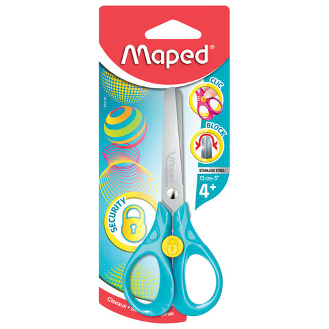 Ножницы MAPED (Франция) "Security 3D", 130 мм, с блокировкой лезвий,
