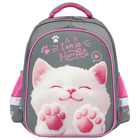 Ранец BRAUBERG KIDS STANDARD, 2 отделения, "Кот-мурлыка", 36х28х14 см,