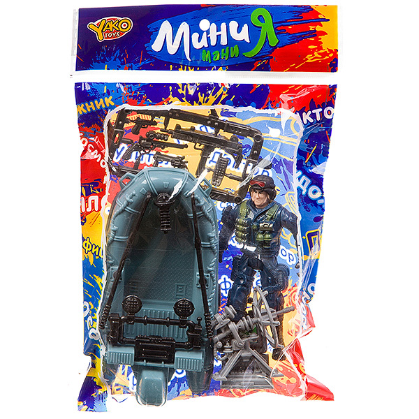 Набор игровой военный с полицейским и лодкой, серия МиниМаниЯ, РАС 15х23 см, Набор игровой военный с полицейским и лодкой, серия МиниМаниЯ, РАС 15х23 см,