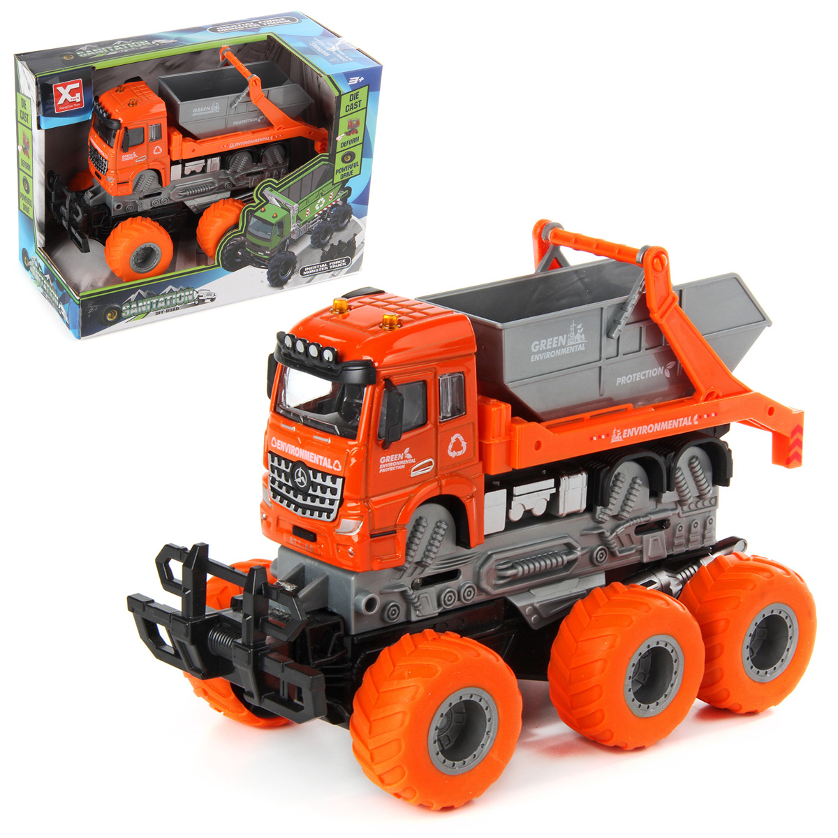 Машина металлическая MONSTER SWEEPER TRUCK: 6 колес, меняет форму, инерция  купить оптом, цена от 724.59 руб. 4680448303381