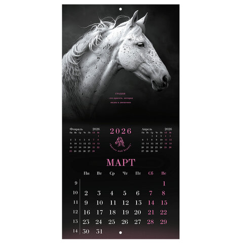 Календарь настенный перекидной 2026 г., BRAUBERG, 12 листов, 28,5х28,5 см,