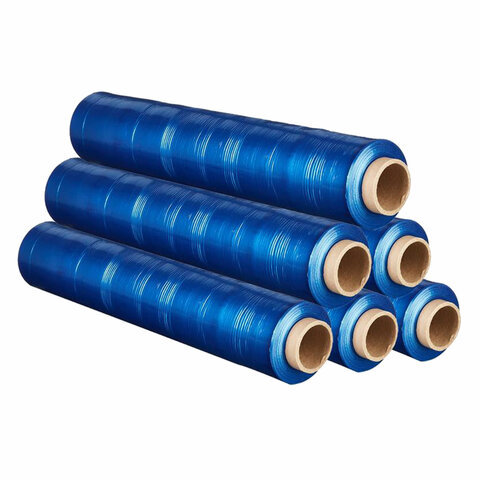 Стрейч-пленка для ручной упаковки, вторичное сырье, СИНЯЯ 50 см х 217 м, 20 мкм, Стрейч-пленка для ручной упаковки, вторичное сырье, СИНЯЯ 50 см х 217 м, 20 мкм,