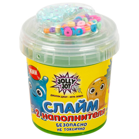 Слайм (лизун) с наполнителями МИКС, 140 г, ассорти 6 видов, JOLLY JOT (ДЖОЛЛИ