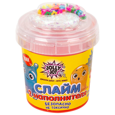Слайм (лизун) с наполнителями МИКС, 140 г, ассорти 6 видов, JOLLY JOT (ДЖОЛЛИ