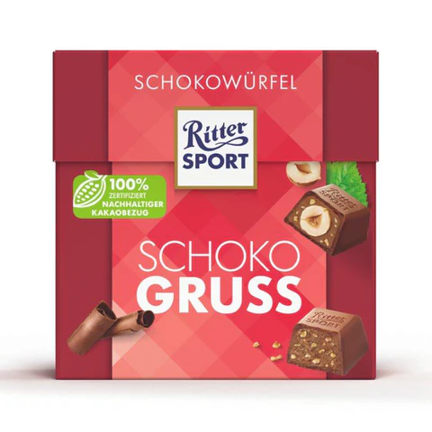 Шоколадные конфеты RITTER SPORT "SCHOKO GRUSS", набор 4 вкуса, 22