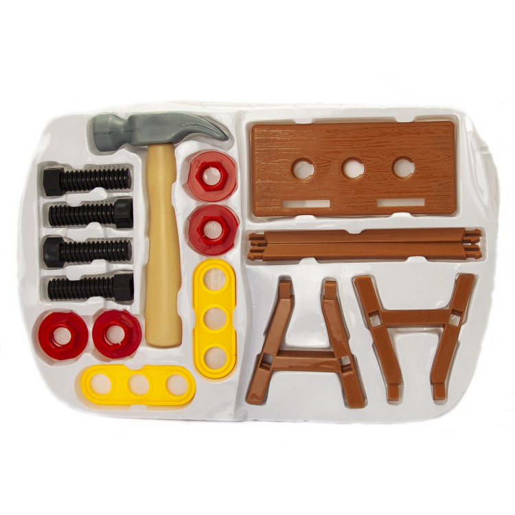 Ящик с инструментами, "Дрель", для детей (26 предметов, батарейки не