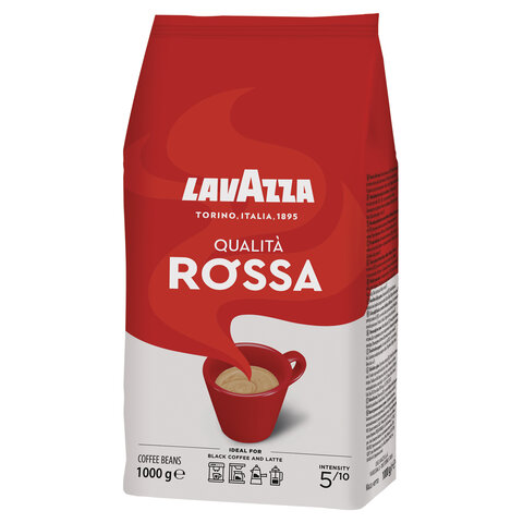 Кофе в зернах LAVAZZA "Qualita Rossa", 1000 г, вакуумная упаковка,