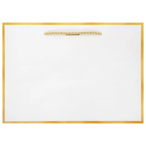 Пакет подарочный (1 штука) 28x10x20 см, "Golden Edge", с лентой,