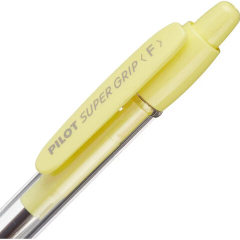 Ручка шариковая автоматическая с грипом PILOT Super Grip, СИНЯЯ, желтые детали, Ручка шариковая автоматическая с грипом PILOT Super Grip, СИНЯЯ, желтые детали,