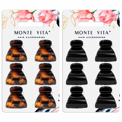Крабы для волос НАБОР 6 шт, 2,7 см, АССОРТИ, MONTE VITA (МОНТЕ ВИТА) 457024 Крабы для волос НАБОР 6 шт, 2,7 см, АССОРТИ, MONTE VITA (МОНТЕ ВИТА) 457024