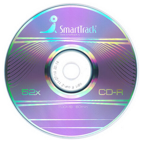Диск CD-R SMARTTRACK, 700 Мб 52x Cake Box (упаковка на шпиле), КОМПЛЕКТ 10 шт., Диск CD-R SMARTTRACK, 700 Мб 52x Cake Box (упаковка на шпиле), КОМПЛЕКТ 10 шт.,