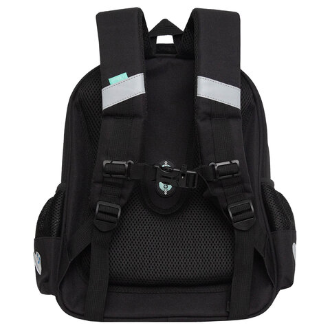 Ранец GRIZZLY анатомическая спинка, c брелоком, для девочек, "I'M