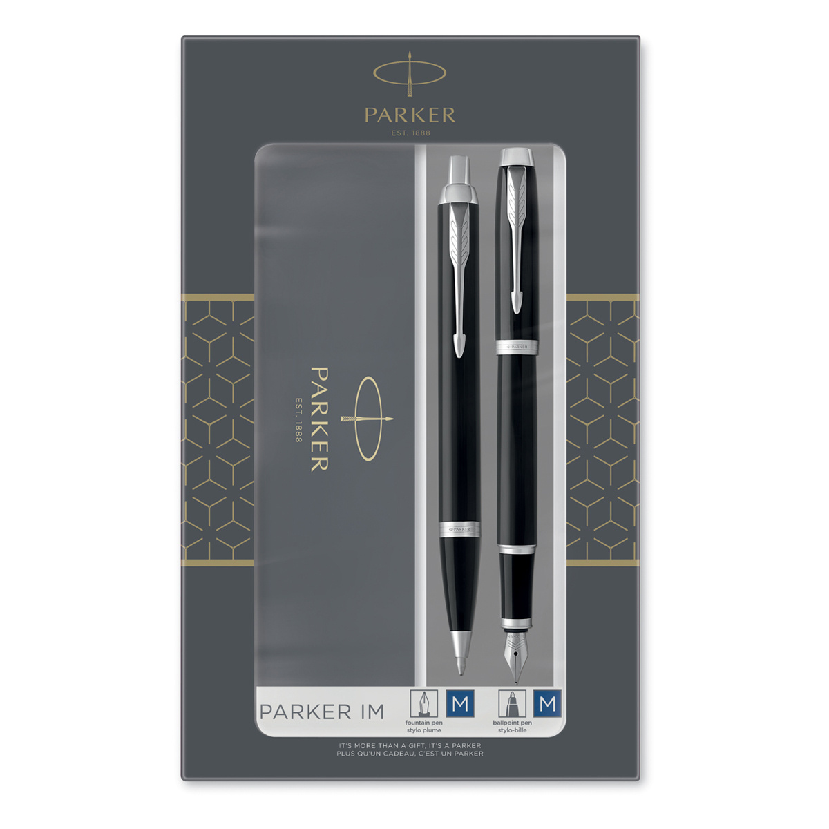 Набор Parker "IM Black CT": ручка шариковая, 1,0мм и ручка перьевая, Набор Parker "IM Black CT": ручка шариковая, 1,0мм и ручка перьевая,