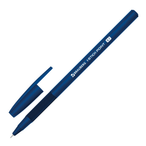 Ручка шариковая с грипом BRAUBERG "i-STICK DEEP BLUE", СИНЯЯ, пишущий Ручка шариковая с грипом BRAUBERG "i-STICK DEEP BLUE", СИНЯЯ, пишущий