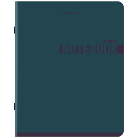 Тетрадь А5, 48 л., BRAUBERG, скоба, клетка, SoftTouch, "NoteColor",