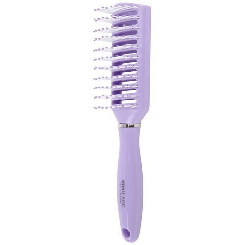 Расческа для волос скелетная, 22,5х4,5 см, продувная, фиолетовая/белая, MONTE