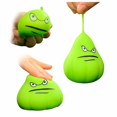 Игрушка-антистресс "ГРУША-ЗЛЮКА", 9х7 см, ассорти, 3 вида, дисплей,