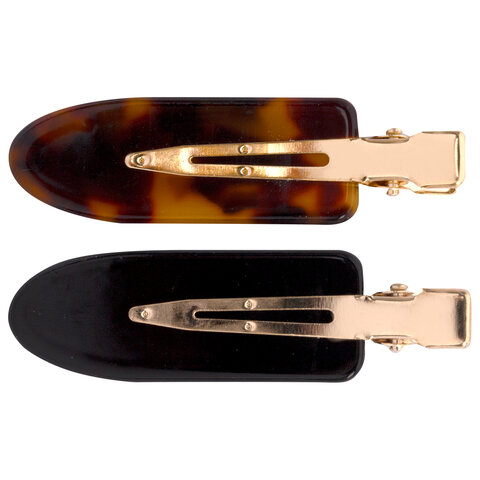 Заколки для волос НАБОР 4 шт., 6 см, глянцевый, черный, черепаховый, MONTE VITA Заколки для волос НАБОР 4 шт., 6 см, глянцевый, черный, черепаховый, MONTE VITA