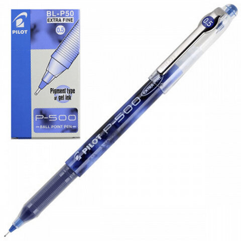 Ручка гелевая PILOT Р-500, СИНЯЯ, увеличенный объем чернил, игольчатый узел, Ручка гелевая PILOT Р-500, СИНЯЯ, увеличенный объем чернил, игольчатый узел,