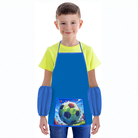 Фартук с нарукавниками для уроков труда ПИФАГОР, 1 карман, 46х54 см,