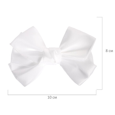 Бант для волос НАБОР 2 шт. и 1 шт., 10х8 см, на заколке, белый, АССОРТИ, MONTE