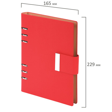 Ежедневник на кольцах в наборе с ручкой А5, 165x229 мм, BRAUBERG