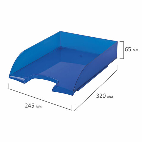 Лоток горизонтальный для бумаг BRAUBERG "Office style", 320х245х65 мм,