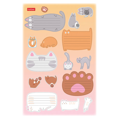 Наклейки "КОТОВАСИЯ" для маркировки школьных принадлежностей, НАБОР 4