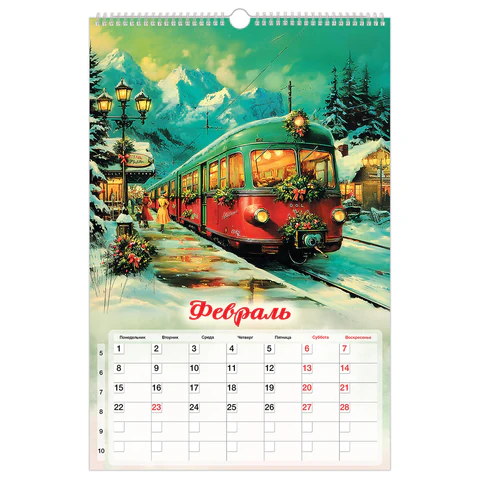 Календарь на гребне с ригелем 2027 г., 30х45 см, BRAUBERG, "Советские