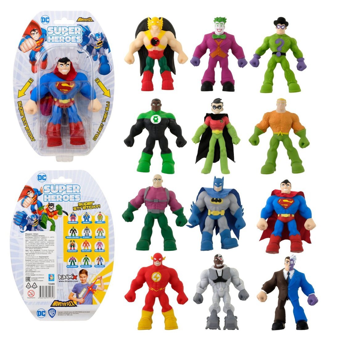 Игрушка MONSTER FLEX SUPER HEROES, тянущиеся фигурки 15см, 12 видов в  ассортименте купить оптом, цена от 654.94 руб. 4660182311316