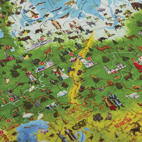 Интерактивная деревянная карта-пазл GLOBEN "Карта нашей Родины", 29х20 Интерактивная деревянная карта-пазл GLOBEN "Карта нашей Родины", 29х20