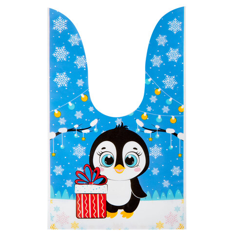 Пакетик подарочный НАБОР 35 штук, новогодний, 13,8х23 см, с зажимами, Пакетик подарочный НАБОР 35 штук, новогодний, 13,8х23 см, с зажимами,