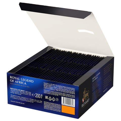 Чай RICHARD "Royal legend of Africa" черный, 100 пакетиков в конвертах Чай RICHARD "Royal legend of Africa" черный, 100 пакетиков в конвертах