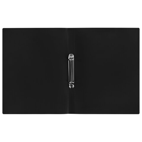 Папка на 2 кольцах А4 BRAUBERG UNIVERSAL, 25 мм, черная, до 170 листов, 0,5 мм,
